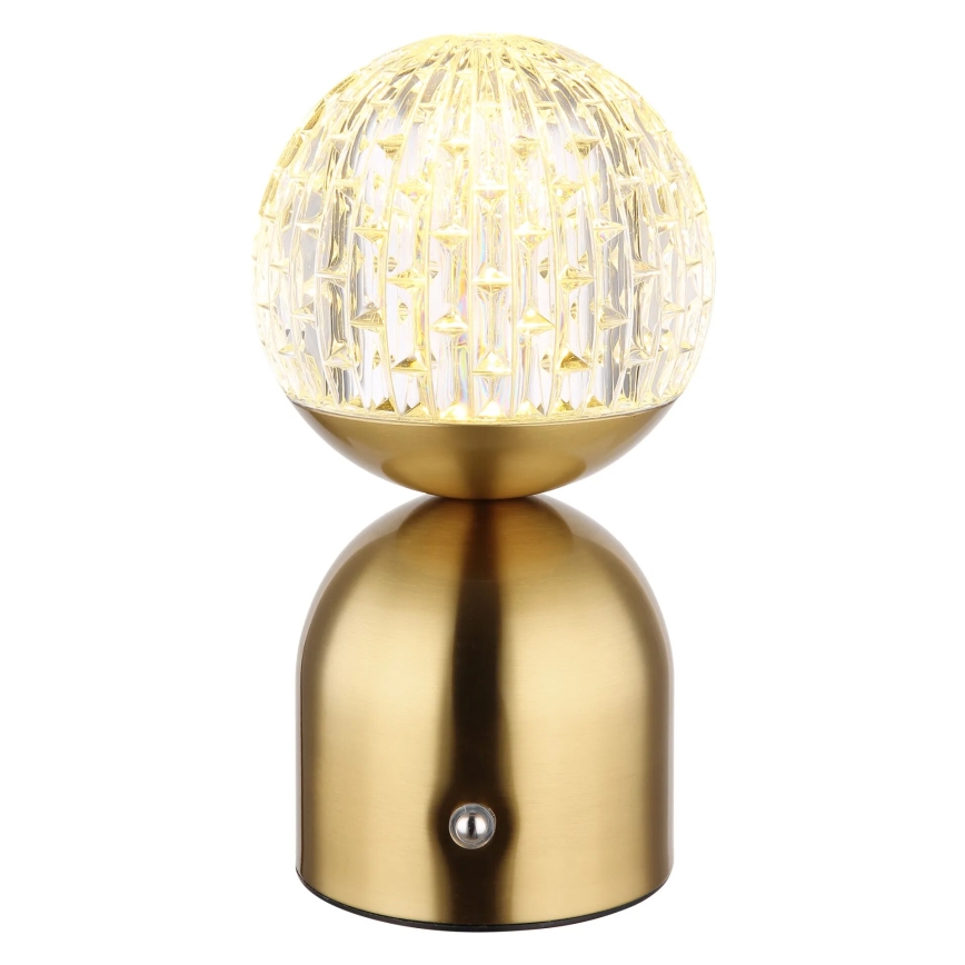 Globo - LED Stmívatelná dotyková stolní lampa LED/2,5W/3,7V 2700/4000/6500K 1800 mAh USB mosaz
