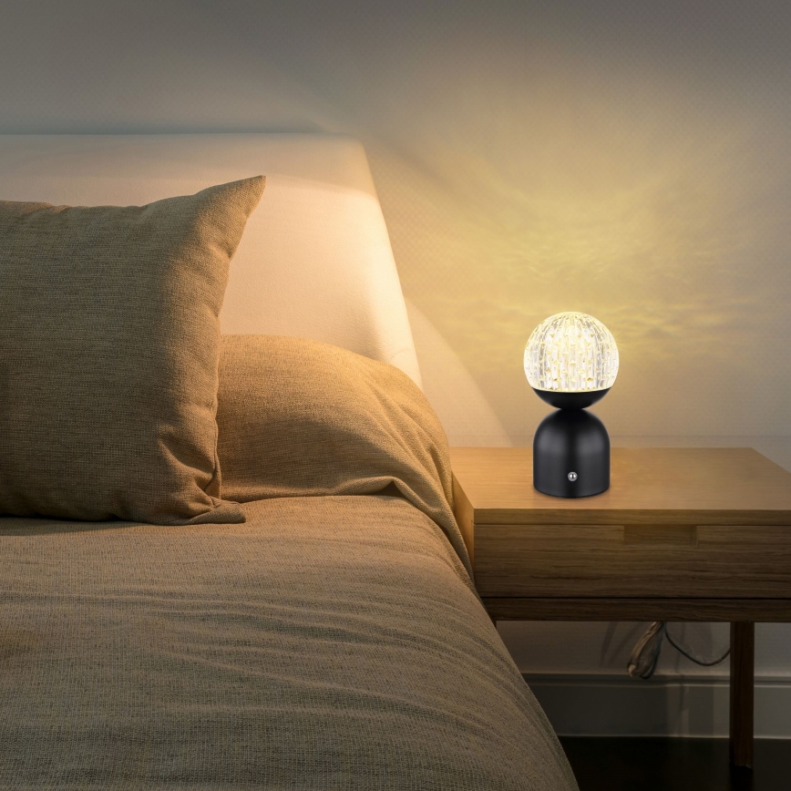 Globo - LED Stmívatelná dotyková stolní lampa LED/2,5W/3,7V 2700/4000/6500K 1800 mAh USB černá