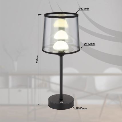 Globo - LED Stmívatelná nabíjecí dotyková stolní lampa LED/2,5W/3,7V 2700/4000/6500K 1800 mAh černá