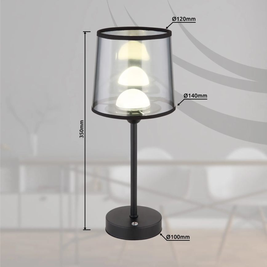 Globo - LED Stmívatelná nabíjecí dotyková stolní lampa LED/2,5W/3,7V 2700/4000/6500K 1800 mAh černá