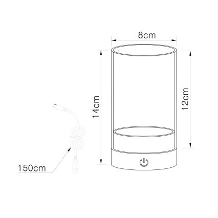 Globo - LED Venkovní stmívatelná nabíjecí dotyková stolní lampa LED/2W/3,7V 2700/4000/6500K 1200mAh IP44 béžová