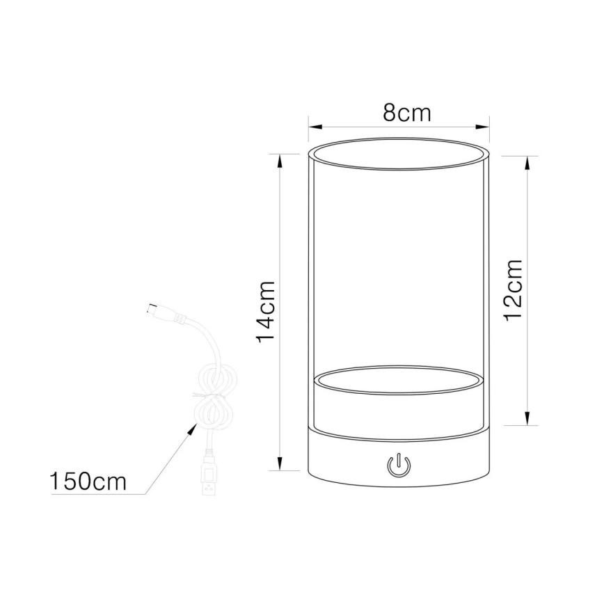 Globo - LED Venkovní stmívatelná nabíjecí dotyková stolní lampa LED/2W/3,7V 2700/4000/6500K 1200mAh IP44 šedá