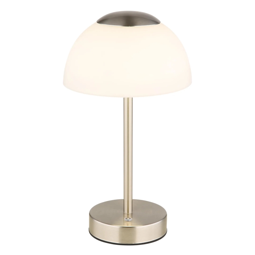 Globo - LED Stmívatelná nabíjecí stolní lampa LED/2,5W/5V 1800mAh 2700K/4000K/6500K matný chrom