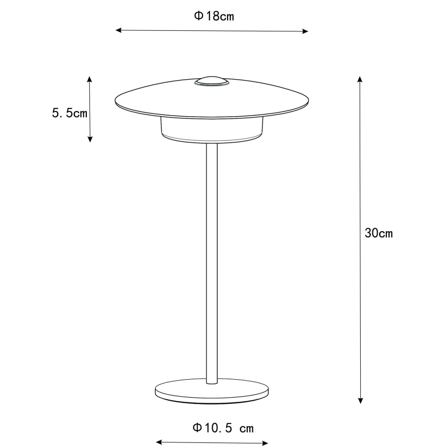 Globo - LED Venkovní nabíjecí dotyková stolní lampa LED/3W/3,7V 1800/2700/3000K IP44 1800 mAh šedá