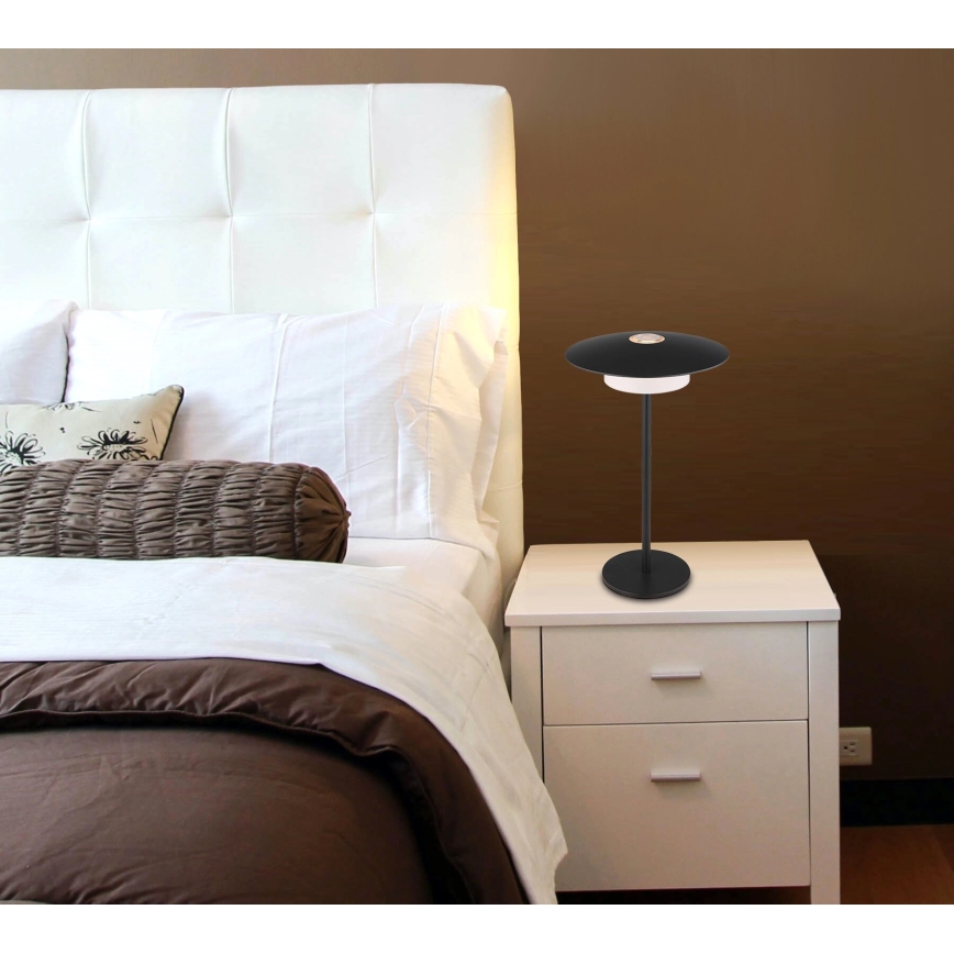 Globo - LED Venkovní nabíjecí dotyková stolní lampa LED/3W/3,7V 1800/2700/3000K IP44 1800 mAh černá
