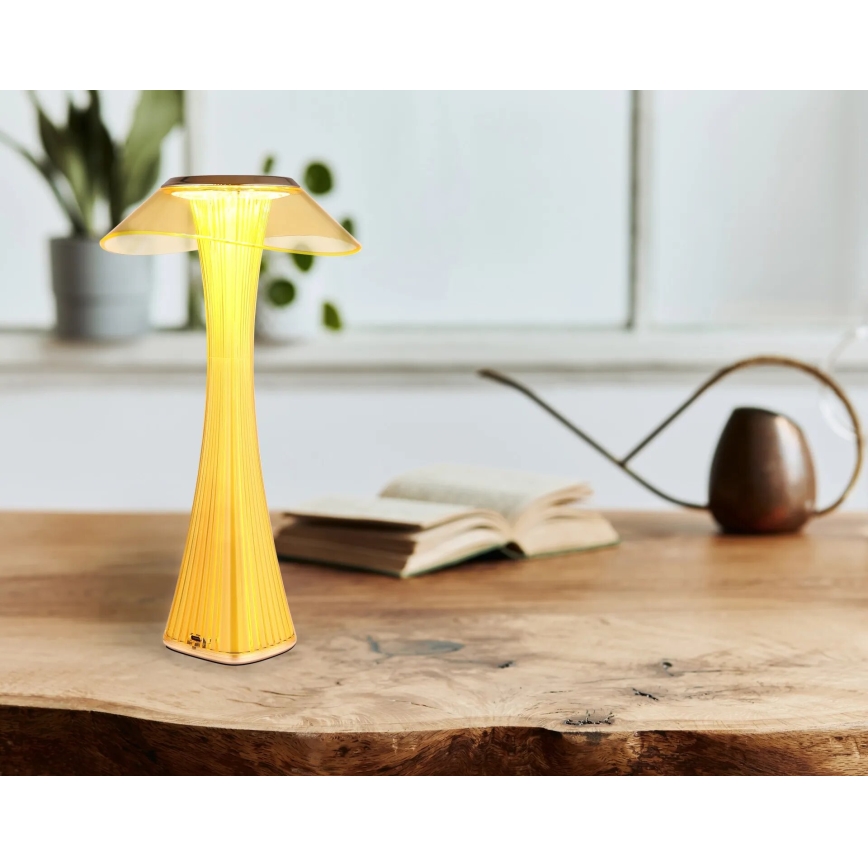 Globo - LED Stmívatelná nabíjecí stolní lampa LED/2,5W/3,7V 1200mAh 2700K/4500K/6500K zlatá