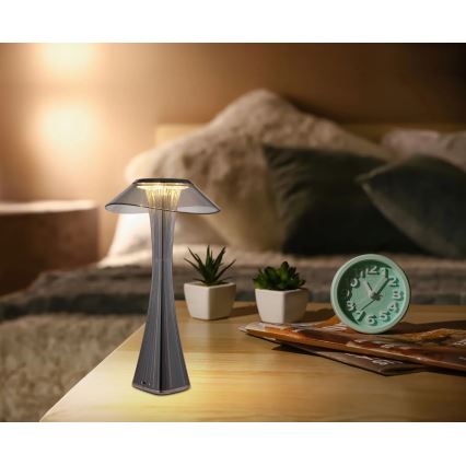 Globo - LED Stmívatelná nabíjecí stolní lampa LED/2,5W/3,7V 1200mAh 2700K/4500K/6500K černá