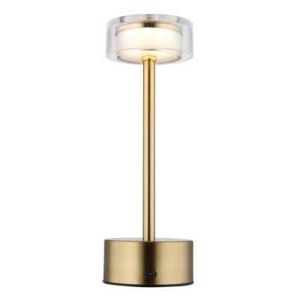Globo - LED Stmívatelná nabíjecí dotyková stolní lampa LED/2,5W/3,7V 2700/4000/6500K 1800mAh mosaz