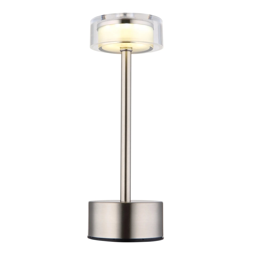 Globo - LED Stmívatelná nabíjecí dotyková stolní lampa LED/2,5W/3,7V 2700/4000/6500K 1800mAh matný chrom