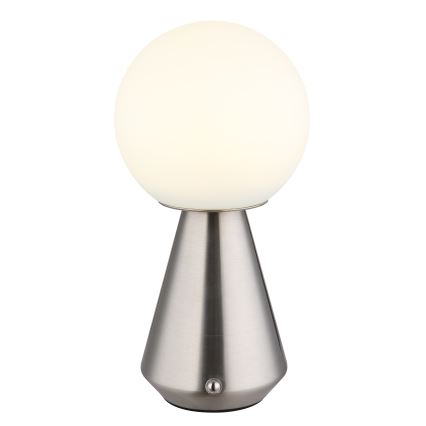 Globo - LED Stmívatelná dotyková venkovní stolní lampa LED/1,5W/5V 3000/4500/6500K 1800 mAh IP41 matný chrom
