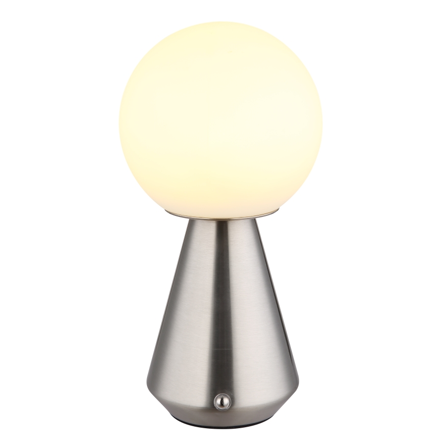 Globo - LED Stmívatelná dotyková venkovní stolní lampa LED/1,5W/5V 3000/4500/6500K 1800 mAh IP41 matný chrom