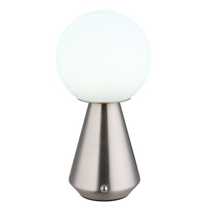 Globo - LED Stmívatelná dotyková venkovní stolní lampa LED/1,5W/5V 3000/4500/6500K 1800 mAh IP41 matný chrom