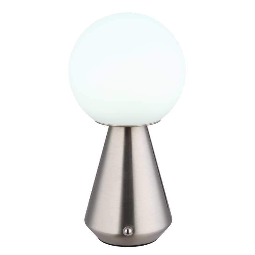 Globo - LED Stmívatelná dotyková venkovní stolní lampa LED/1,5W/5V 3000/4500/6500K 1800 mAh IP41 matný chrom