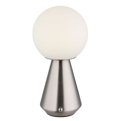 Globo - LED Stmívatelná dotyková venkovní stolní lampa LED/1,5W/5V 3000/4500/6500K 1800 mAh IP41 matný chrom