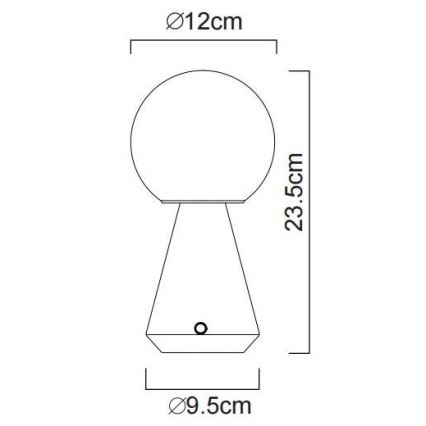 Globo - LED Stmívatelná dotyková venkovní stolní lampa LED/1,5W/5V 3000/4500/6500K 1800 mAh IP41 černá