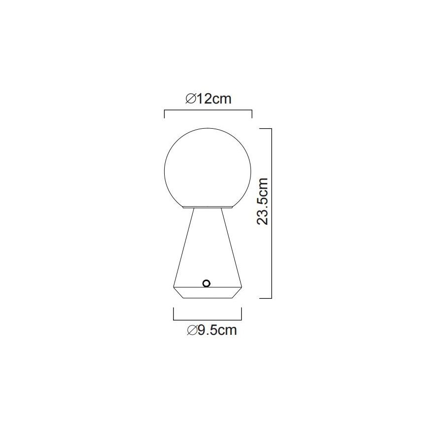 Globo - LED Stmívatelná dotyková venkovní stolní lampa LED/1,5W/5V 3000/4500/6500K 1800 mAh IP41 černá