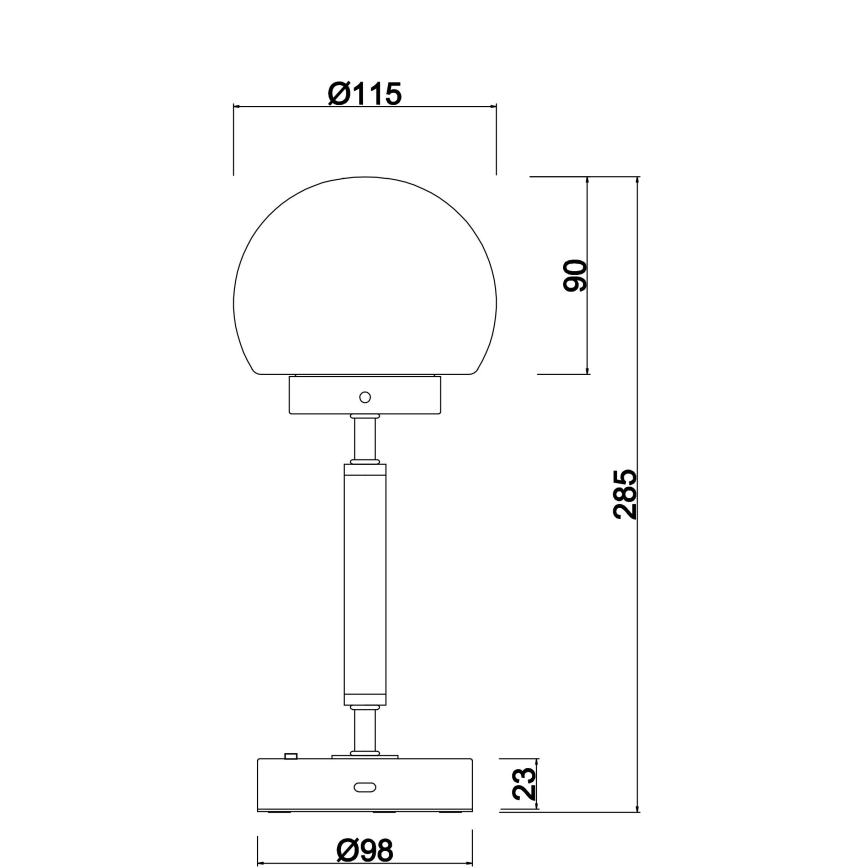 Globo - LED Stmívatelná nabíjecí dotyková stolní lampa LED/2,5W/5V 1800mAh 2700/4000/6500K antracit