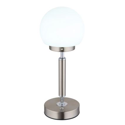Globo - LED Stmívatelná nabíjecí dotyková stolní lampa LED/2,5W/5V 1800mAh 2700/4000/6500K matný chrom