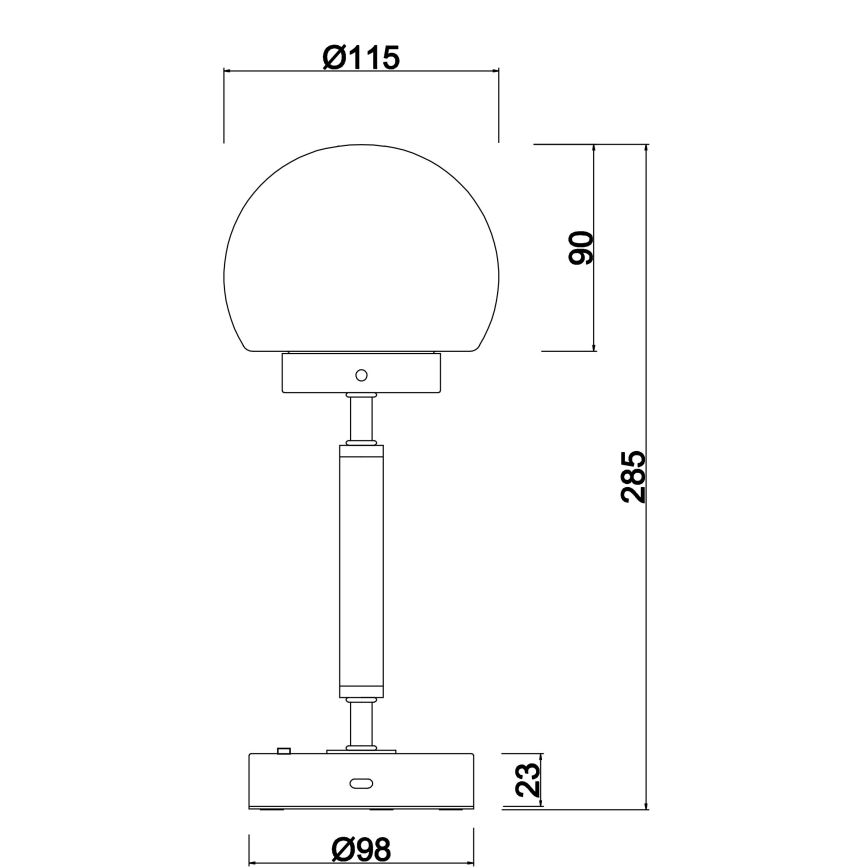 Globo - LED Stmívatelná nabíjecí dotyková stolní lampa LED/2,5W/5V 1800mAh 2700/4000/6500K matný chrom