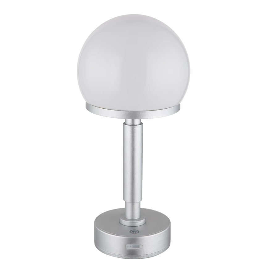 Globo - LED Stmívatelná nabíjecí dotyková stolní lampa LED/2,5W/5V 1800mAh 2800K stříbrná