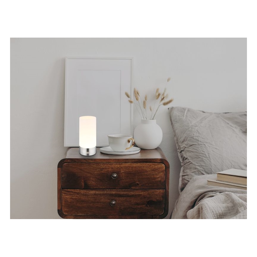 Globo - LED RGBW Stmívatelná dotyková venkovní stolní lampa LED/1,8W/5V 1500 mAh IP44 matný chrom