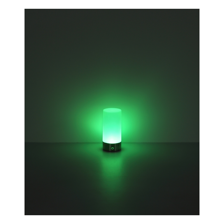Globo - LED RGBW Stmívatelná dotyková venkovní stolní lampa LED/1,8W/5V 1500 mAh IP44 matný chrom