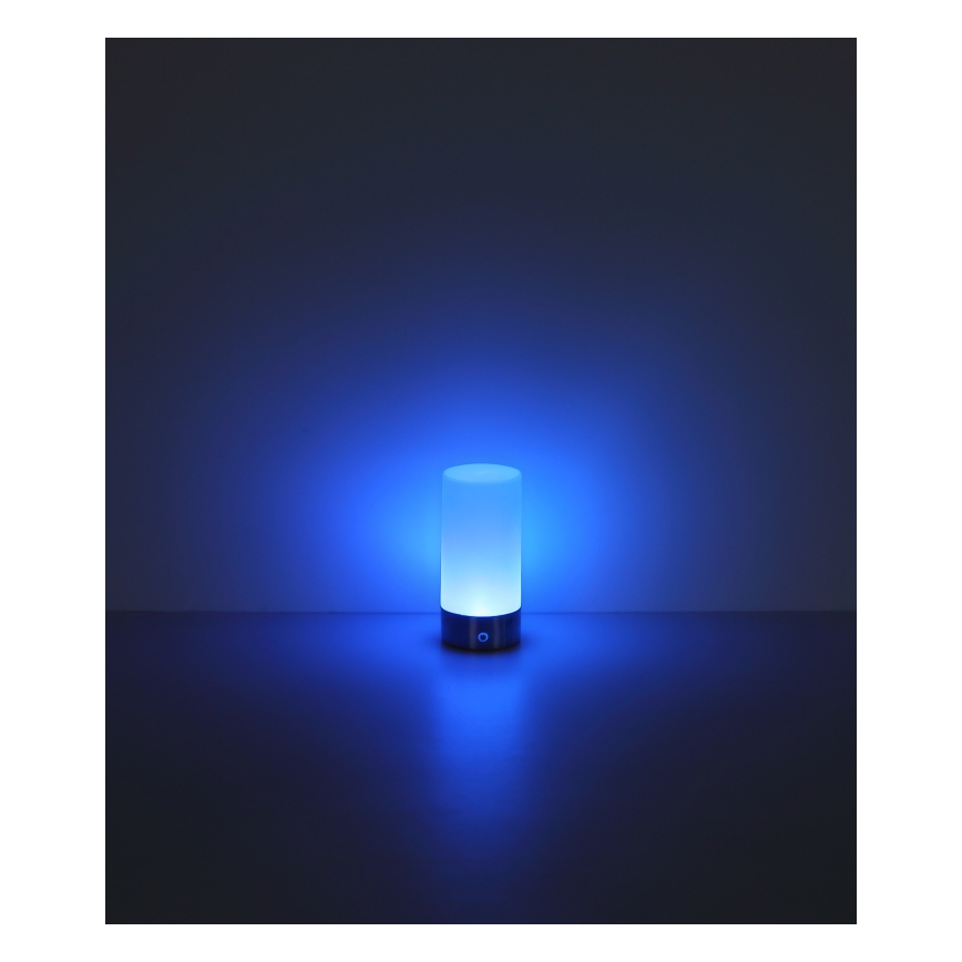 Globo - LED RGBW Stmívatelná dotyková venkovní stolní lampa LED/1,8W/5V 1500 mAh IP44 matný chrom