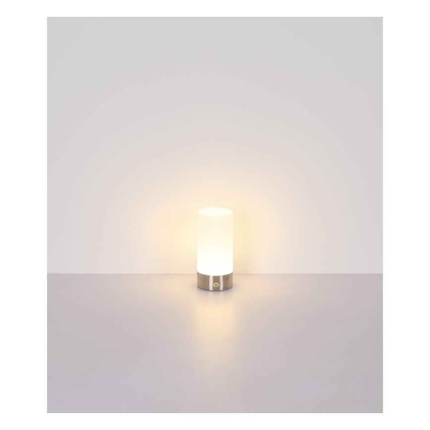 Globo - LED RGBW Stmívatelná dotyková venkovní stolní lampa LED/1,8W/5V 1500 mAh IP44 matný chrom