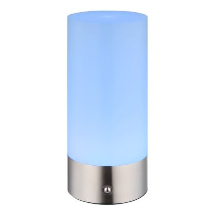 Globo - LED RGBW Stmívatelná dotyková venkovní stolní lampa LED/1,8W/5V 1500 mAh IP44 matný chrom
