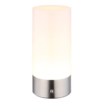 Globo - LED RGBW Stmívatelná dotyková venkovní stolní lampa LED/1,8W/5V 1500 mAh IP44 matný chrom