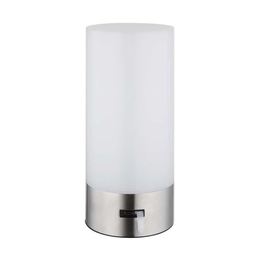 Globo - LED RGBW Stmívatelná dotyková venkovní stolní lampa LED/1,8W/5V 1500 mAh IP44 matný chrom