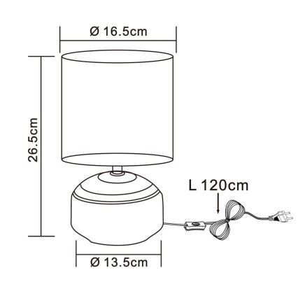 Globo - Stolní lampa1xE14/40W/230V šedá/keramika