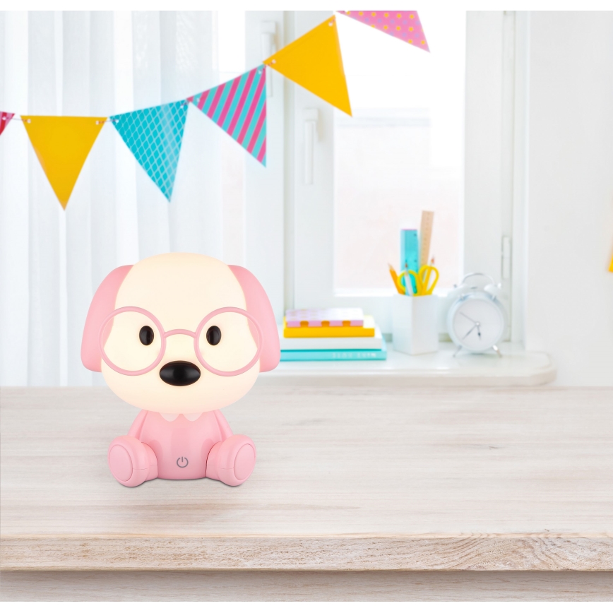 Globo - LED Stmívatelná nabíjecí dětská noční lampička LED/1W/5V 500 mAh růžová