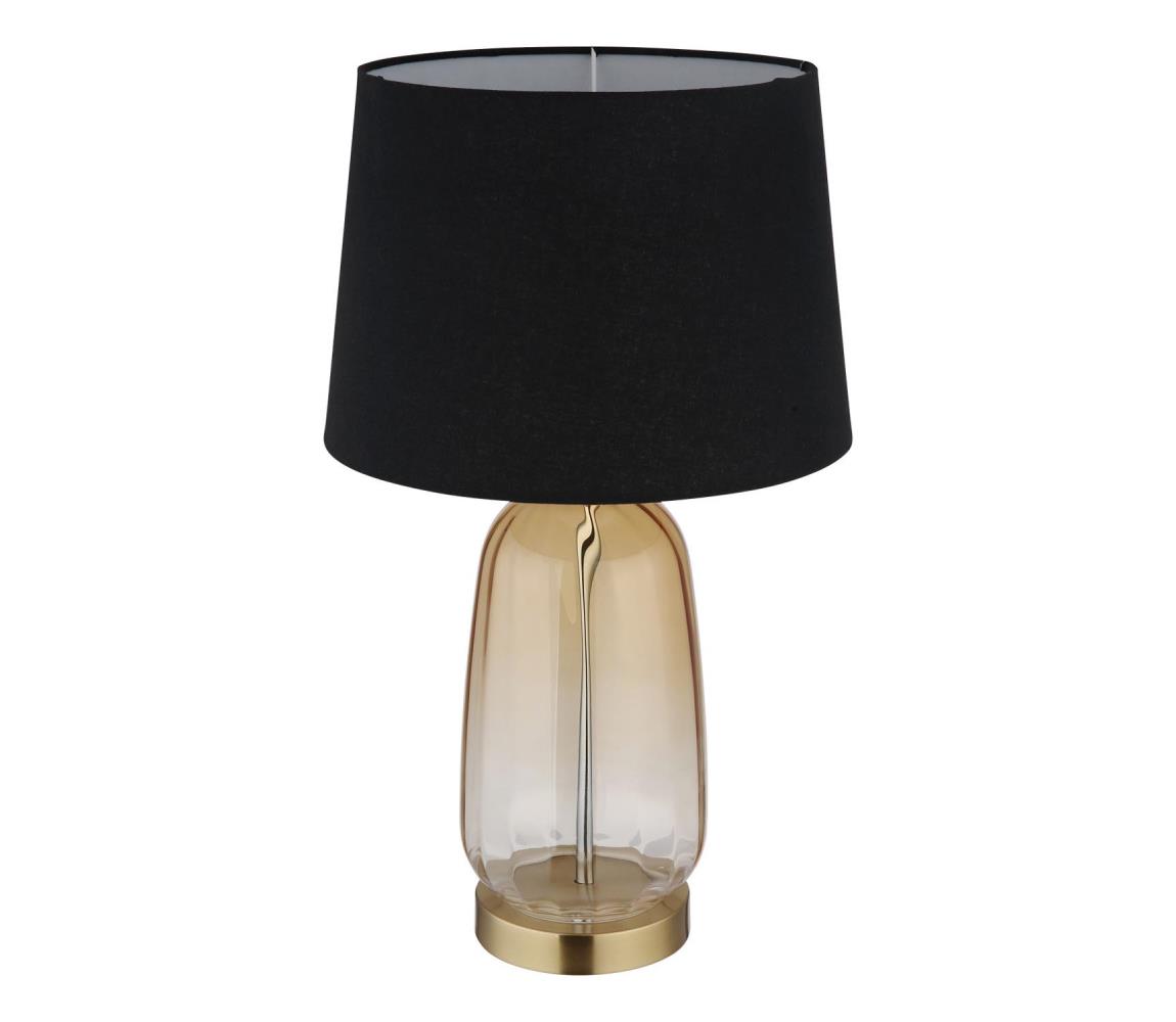 Globo 24142S - Stolní lampa CLASSY 1xE27/40W/230V černá/hnědá 24142S Černá,Mosaz,Kouřová