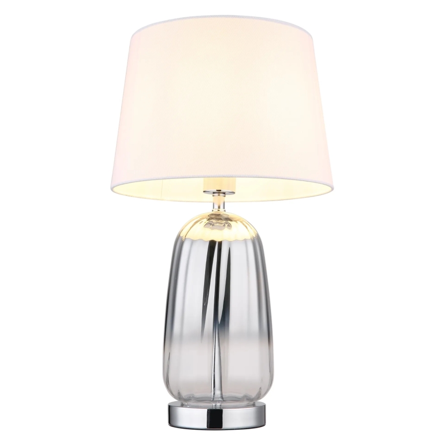 Globo - Stolní lampa 1xE27/40W/230V bílá/stříbrná