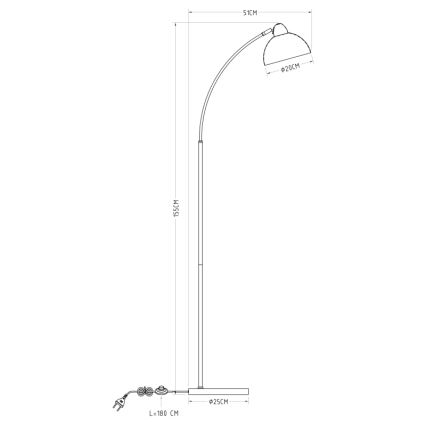 Globo - Stojací lampa 1xE27/40W/230V