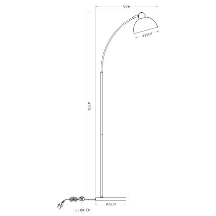 Globo - Stojací lampa 1xE27/40W/230V