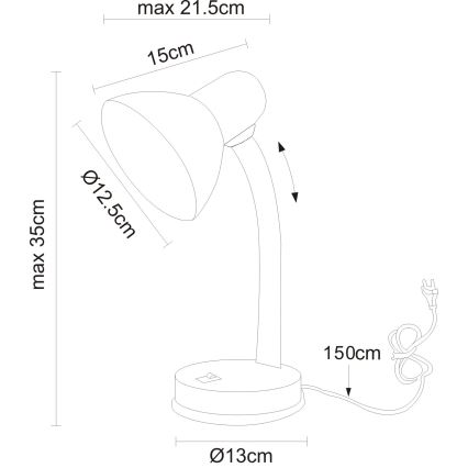 Globo - Stolní lampa 1xE27/40W/230V černá