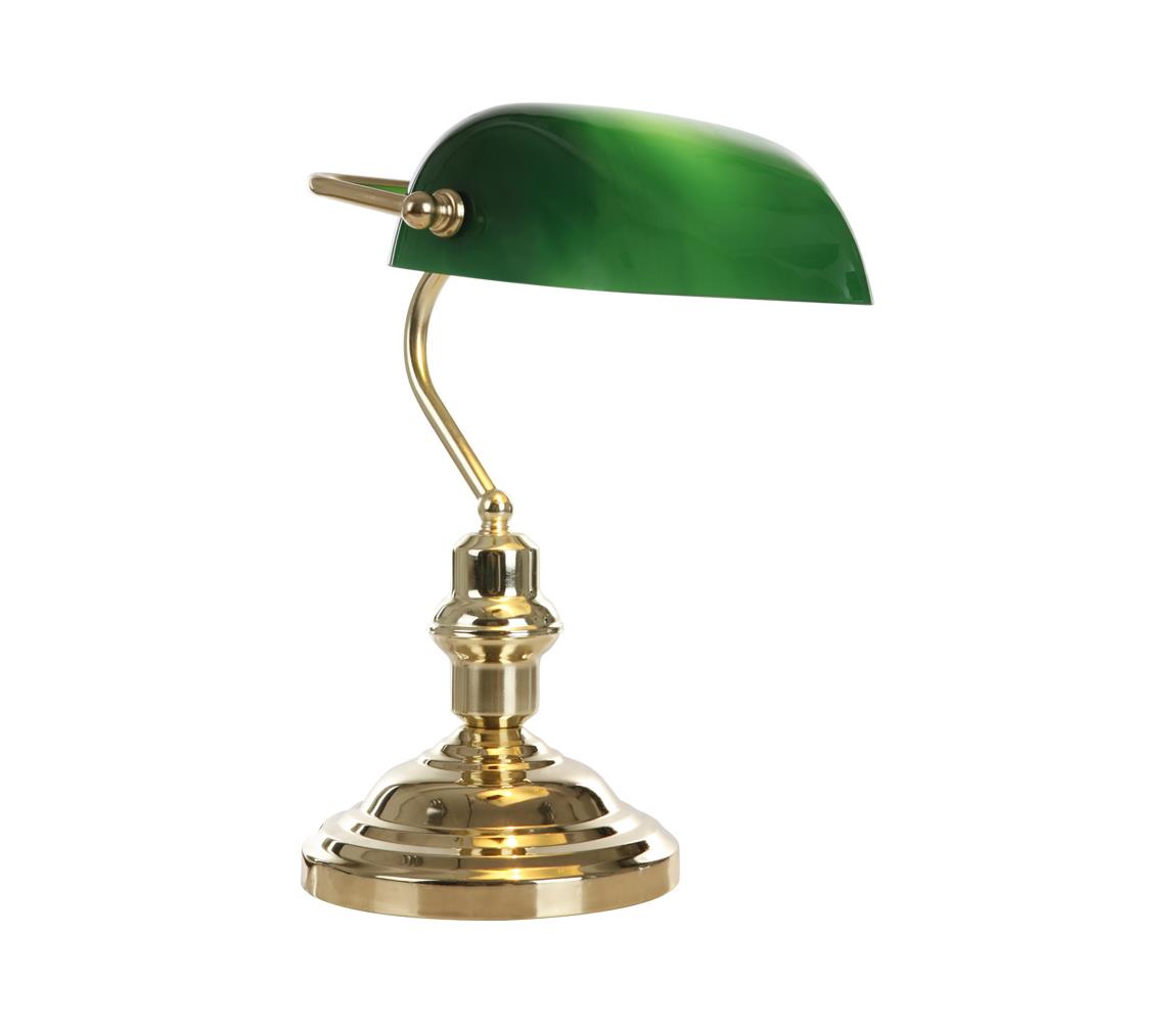 Globo GLOBO 2491 - Stolní lampa ANTIQUE 1xE27/60W zelená - zlatá 