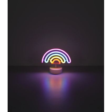 Globo - LED Neonová stolní dekorace LED/2W/3xAA duha