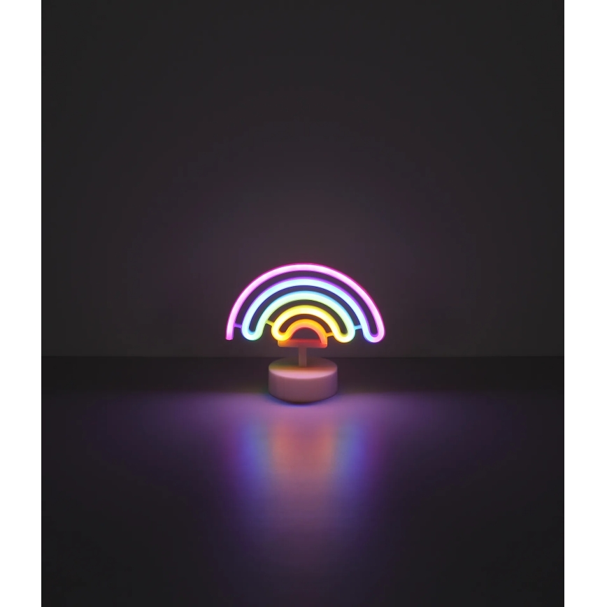 Globo - LED Neonová stolní dekorace LED/2W/3xAA duha