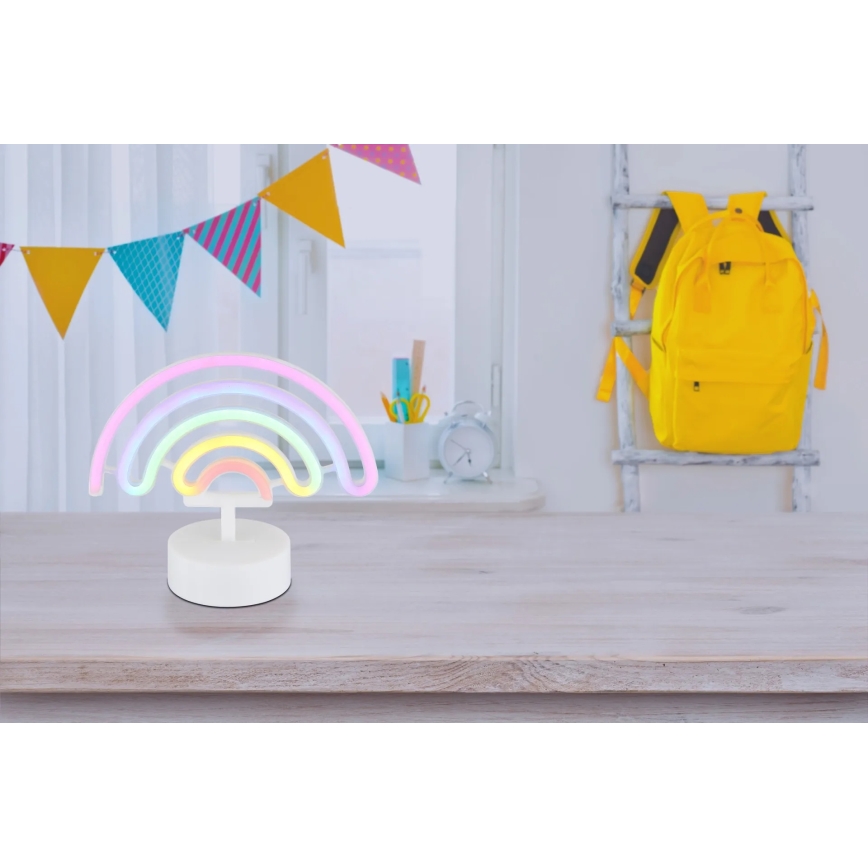 Globo - LED Neonová stolní dekorace LED/2W/3xAA duha