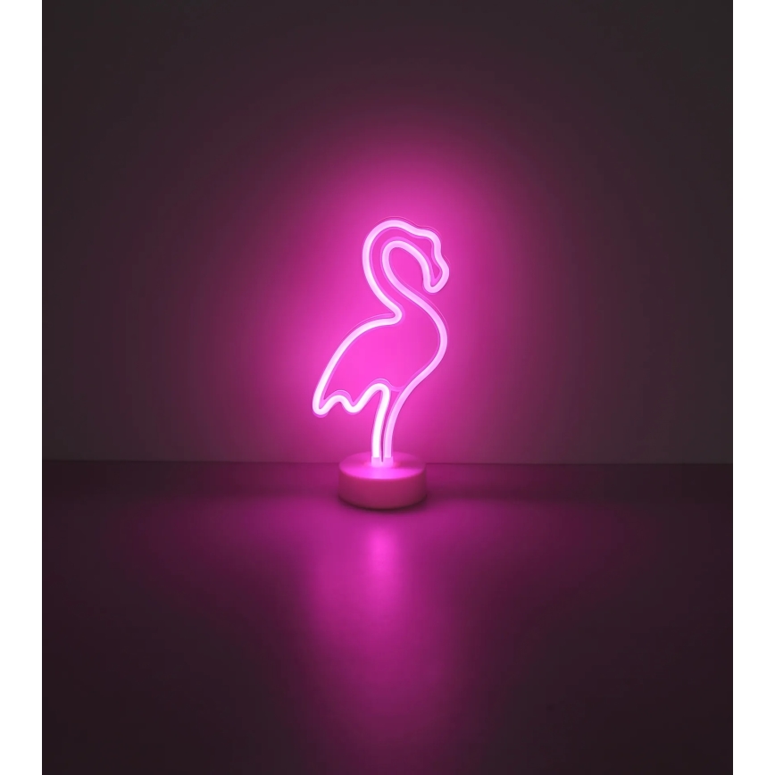 Globo - LED Neonová stolní dekorace LED/2W/3xAA plameňák