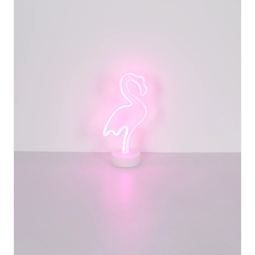 Globo - LED Neonová stolní dekorace LED/2W/3xAA plameňák