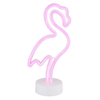 Globo - LED Neonová stolní dekorace LED/2W/3xAA plameňák