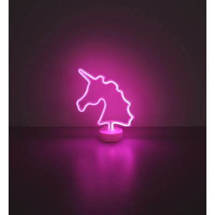Globo - LED Neonová stolní dekorace LED/2W/3xAA jednorožec