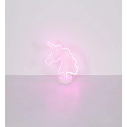 Globo - LED Neonová stolní dekorace LED/2W/3xAA jednorožec