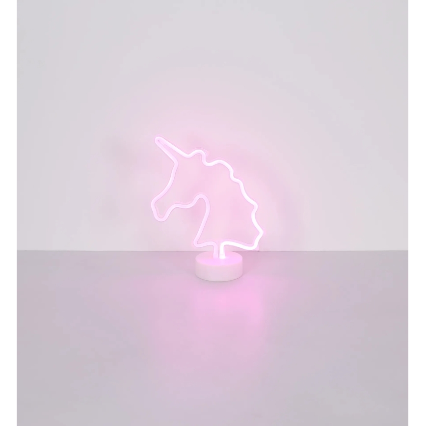 Globo - LED Neonová stolní dekorace LED/2W/3xAA jednorožec