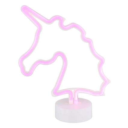 Globo - LED Neonová stolní dekorace LED/2W/3xAA jednorožec