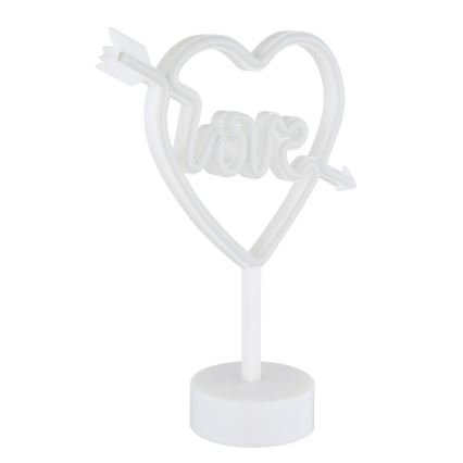 Globo - LED Neonová stolní dekorace LED/2W/3xAA srdce